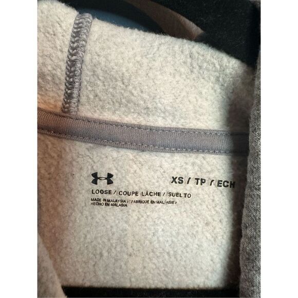 Under Armour Rival Fleece Hoodie Jacket Grey Pullover Loose Fit Womens Size XS - Picture 3 of 4